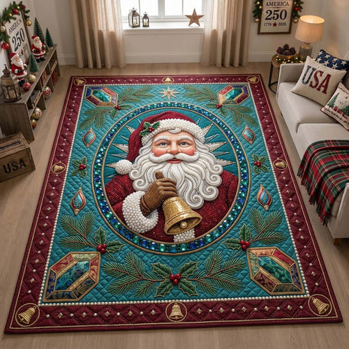 Golden Bell Santa Medallion Area Rug GDTONTD1937