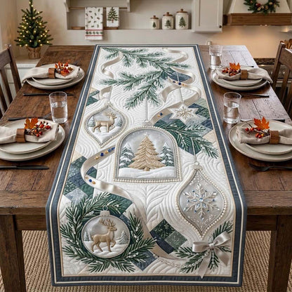 Crystal Winter Ornament Studio Quilted Table Runner GDTONTD1997
