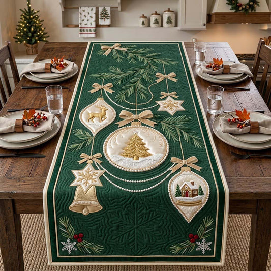 Grand Horizontal Ornament Tree Quilted Table Runner GDTONTD2001