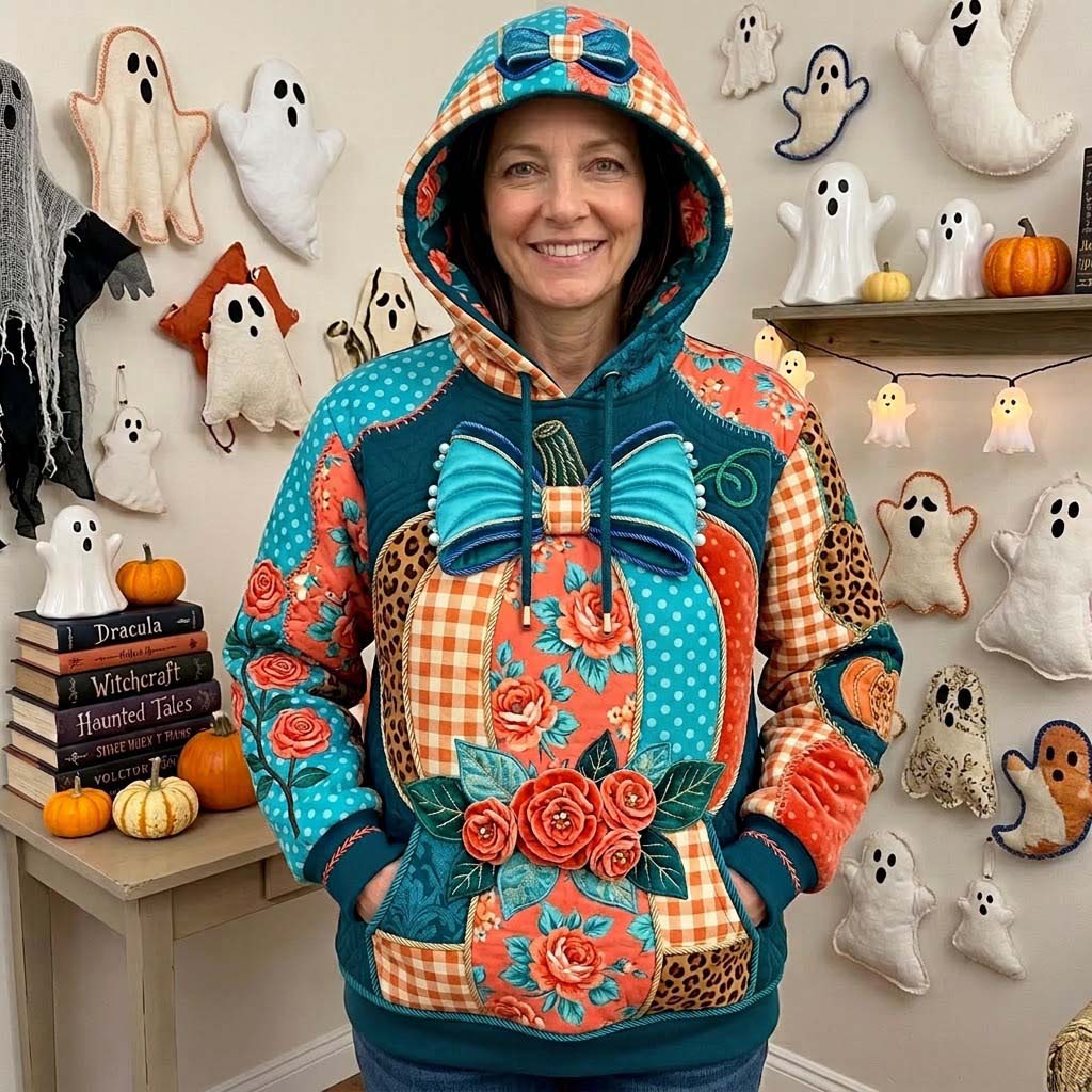 Patchwork Pumpkin Hoodie GDTONTD2040