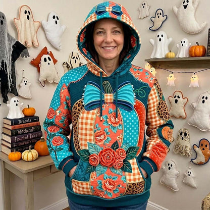 Patchwork Pumpkin Hoodie GDTONTD2040