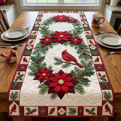 Poinsettia Crown Quilted Table Runner GDTONTD2080