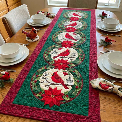Winter Window Cardinal Quilted Table Runner GDTONTD2082
