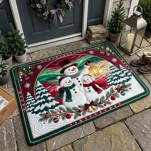 Crimson Aurora Snowman Parade Doormat GDTONTD2087