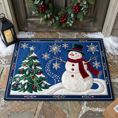 Crystal Snowfall Snowman Doormat GDTONTD2088