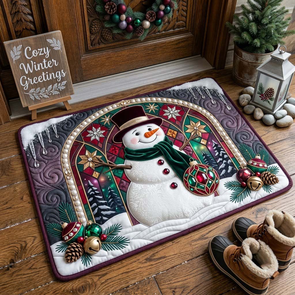 Window Snowman Christmas Doormat GDTONTD2089