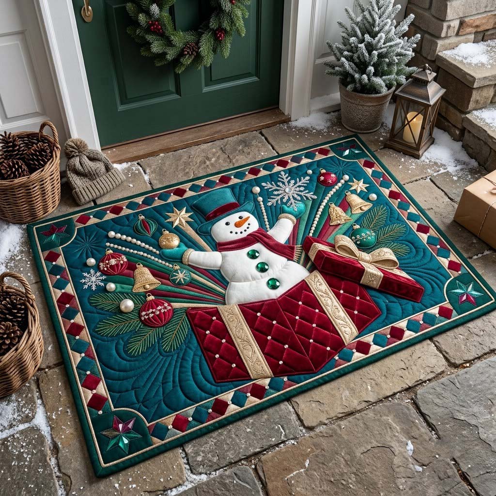 Snowman In Christmas Gift Doormat GDTONTD2092