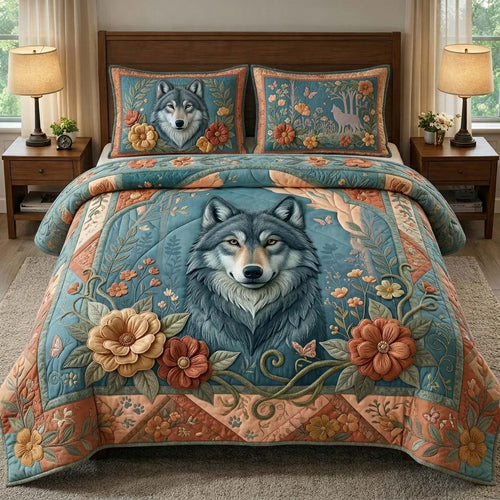 Moon Howl 3-Piece Quilted Bedding Set GDTONTD312