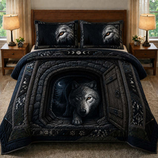 Mountain Howl 3-Piece Quilted Bedding Set GDTONTD314