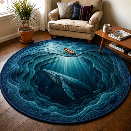 Whale Abyss Quilted Round Mat GDTONTD351