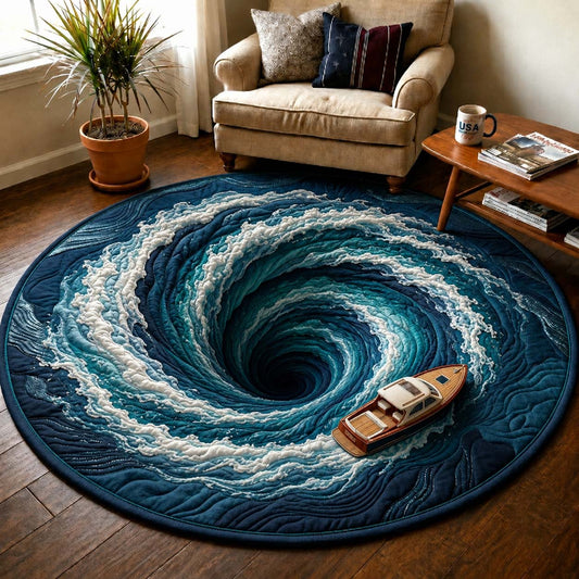 Wave Whirlpool Quilted Round Mat GDTONTD353