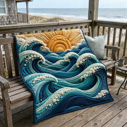 Sunrise Waves Quilted Blanket GDTONTD364