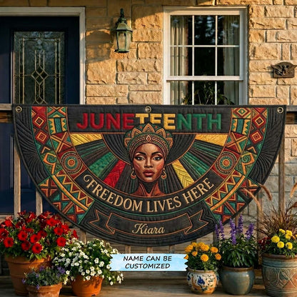 Juneteenth Freedom Crown Fan Flag QTCUZ GDTONTD408
