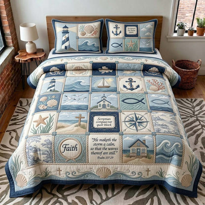 Scripture Coast 3-Piece Quilted Bedding Set GDTONTD462