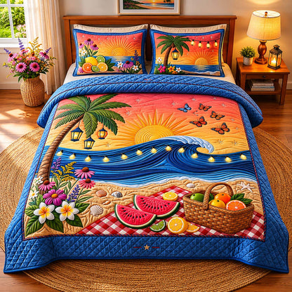 Sunset Paradise 3-Piece Quilted Bedding Set GDTONTD508