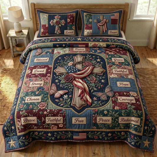 Redeemed Grace 3-Piece Quilted Bedding Set GDTONTD516