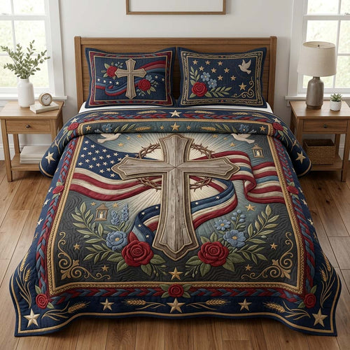 American Savior 3-Piece Quilted Bedding Set GDTONTD520