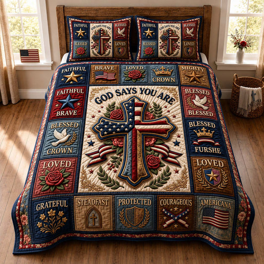 Blessed Heritage 3-Piece Quilted Bedding Set GDTONTD522