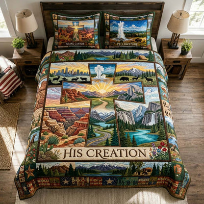 His Creation Scenic 3-Piece Quilted Bedding Set GDTONTD546