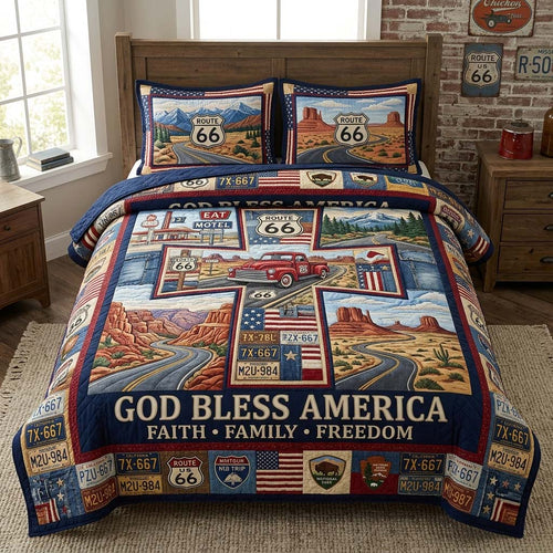 Route 66 Faith 3-Piece Quilted Bedding Set GDTONTD554