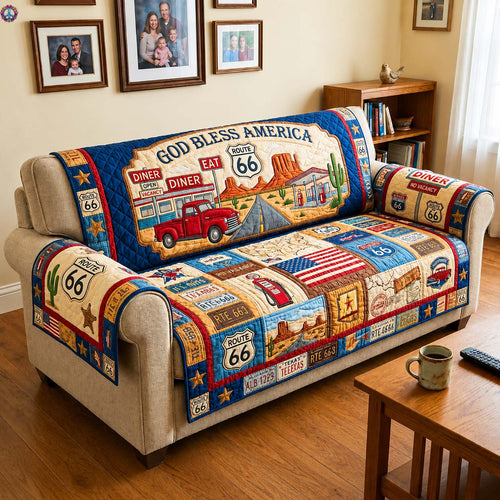 Route 66 Blessing  Quilted Sofa Cover GDTONTD574