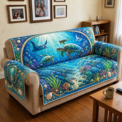 Sea Turtle Reef  Quilted Sofa Cover GDTONTD580