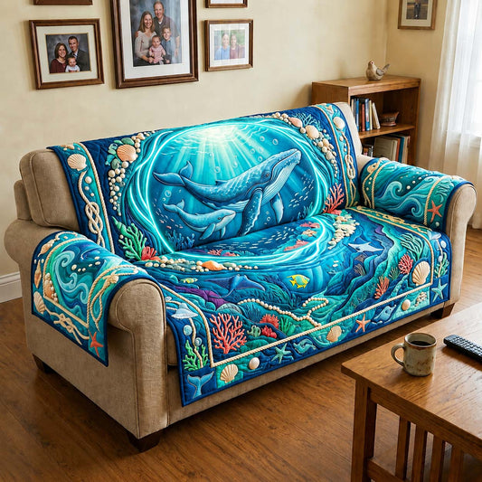 Whale Portal  Quilted Sofa Cover GDTONTD581
