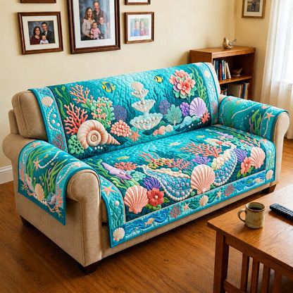 Coral Garden  Quilted Sofa Cover GDTONTD582