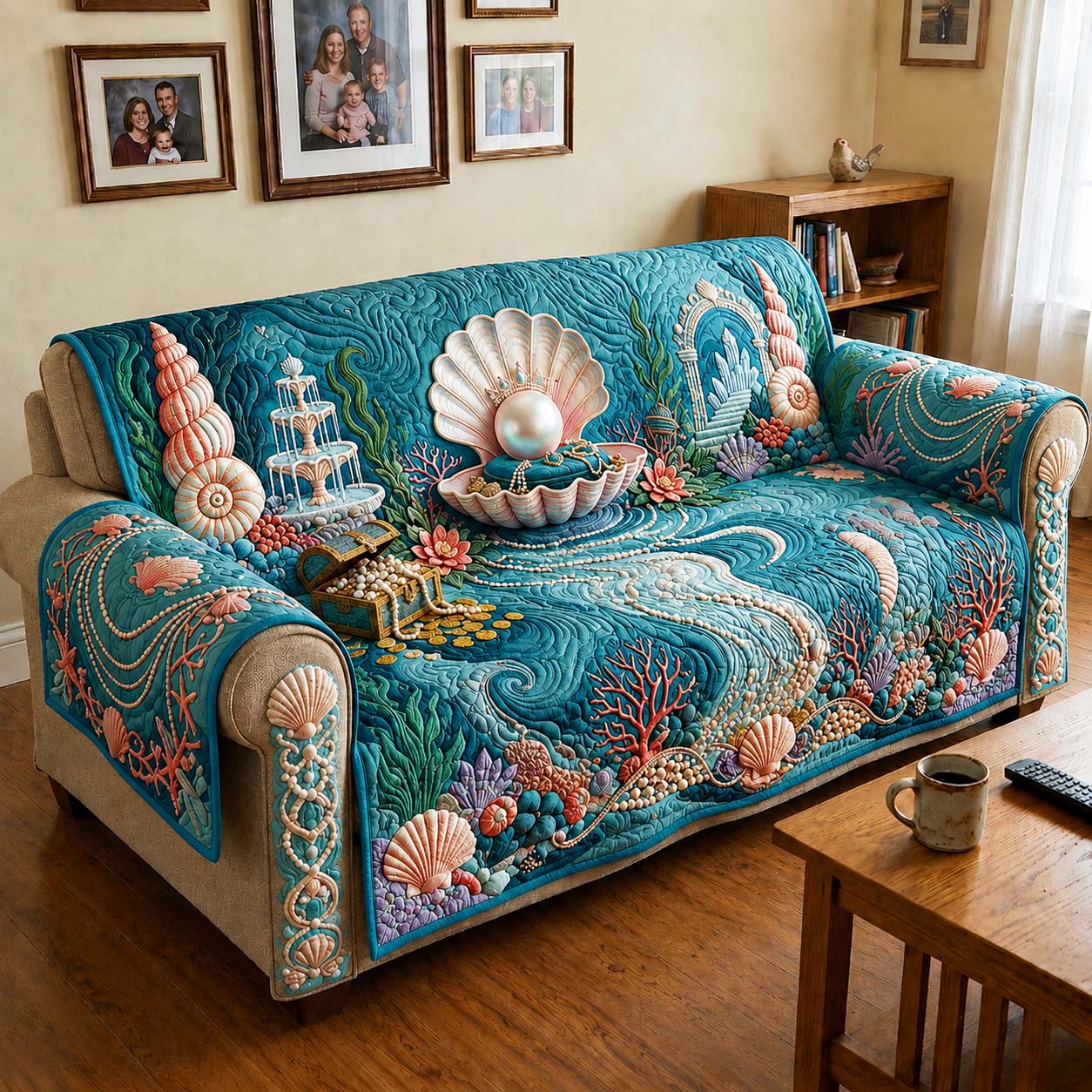 Pearl Tide  Quilted Sofa Cover GDTONTD583