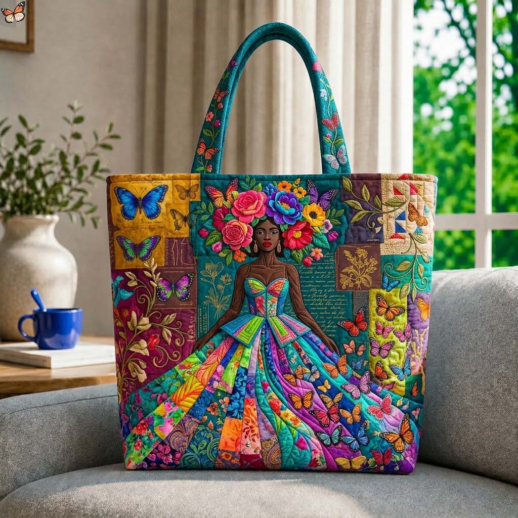 Vibrant Bloom Queen Quilted Tote Bag GDTONTD616