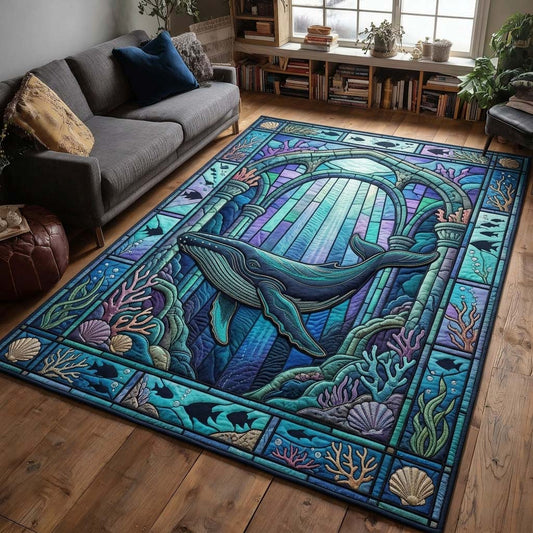 Stained Glass Whale Area Rug GDTONTD633