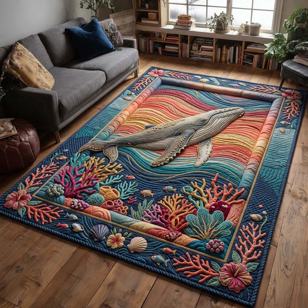 Rainbow Reef Whale Area Rug GDTONTD635