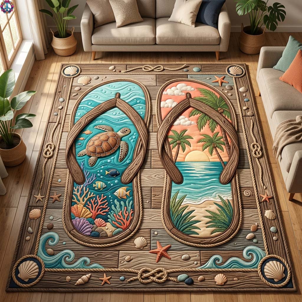 Tropical Flip Flop Area Rug GDTONTD638