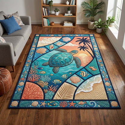 Sunset Turtle Voyage Area Rug GDTONTD640