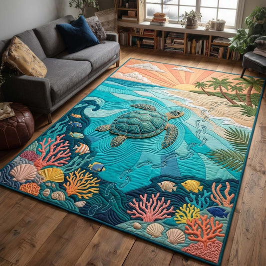 Layered Turtle Lagoon Area Rug GDTONTD641