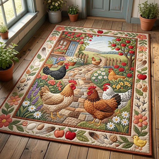 Country Hen Path Area Rug GDTONTD646