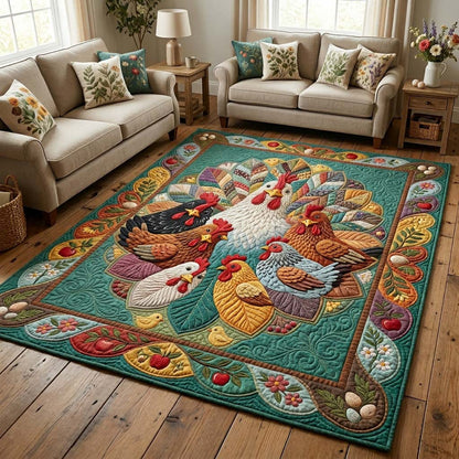 Chicken Bloom Mandala Area Rug GDTONTD647