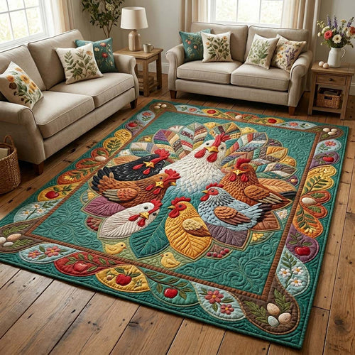 Chicken Bloom Mandala Area Rug GDTONTD647