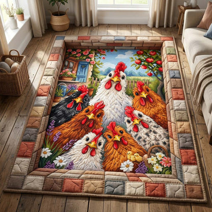 Hen Family Portrait Area Rug GDTONTD648