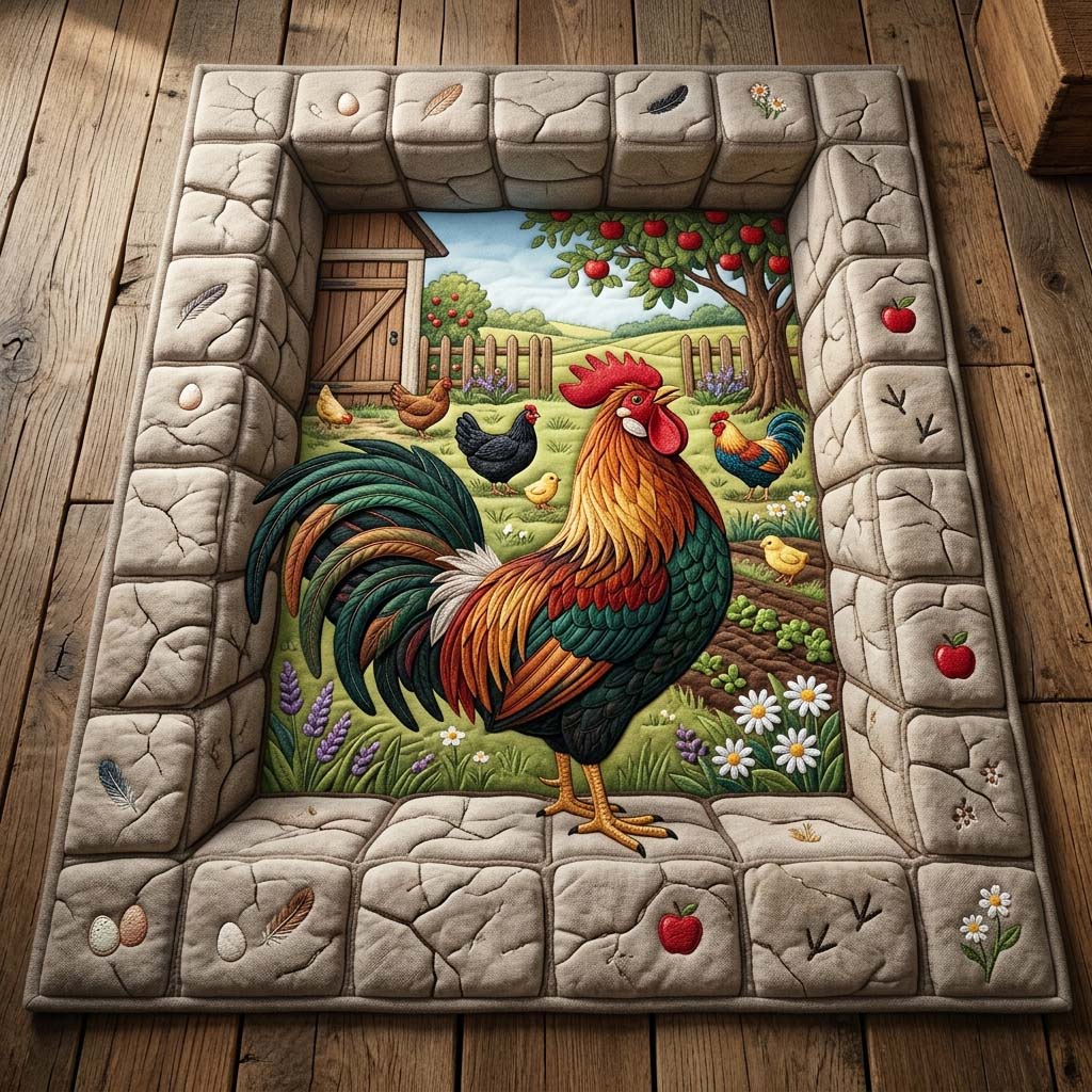 Rooster Garden Wall Area Rug GDTONTD649