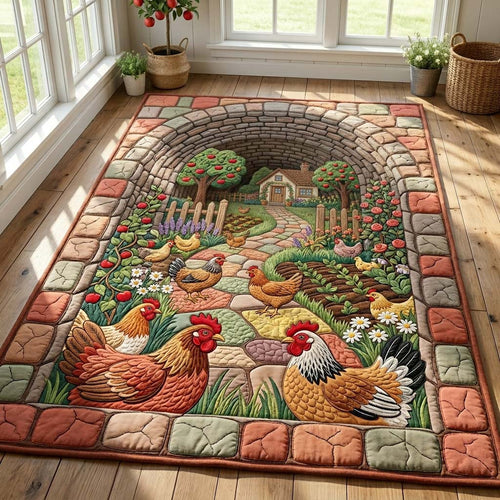 Cottage Chicken Garden Area Rug GDTONTD650