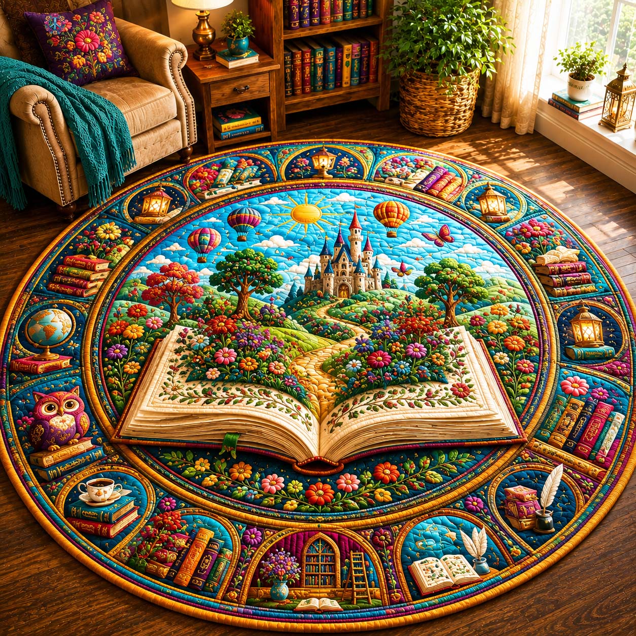 Storybook Garden Quilted Round Mat GDTONTD722