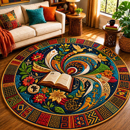 Knowledge Spiral Quilted Round Mat GDTONTD724