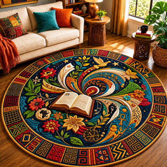 Knowledge Spiral Quilted Round Mat GDTONTD724
