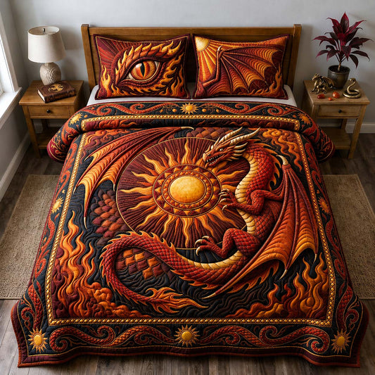 Solar Drake 3-Piece Quilted Bedding Set GDTONTD744