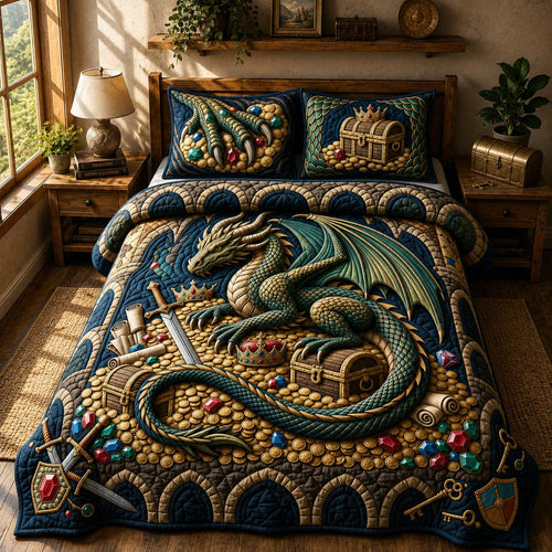 Treasure Keeper 3-Piece Quilted Bedding Set GDTONTD746