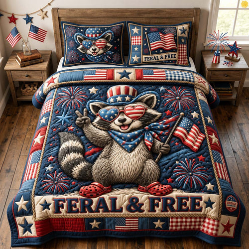 Feral And Free 3-Piece Quilted Bedding Set GDTONTD819