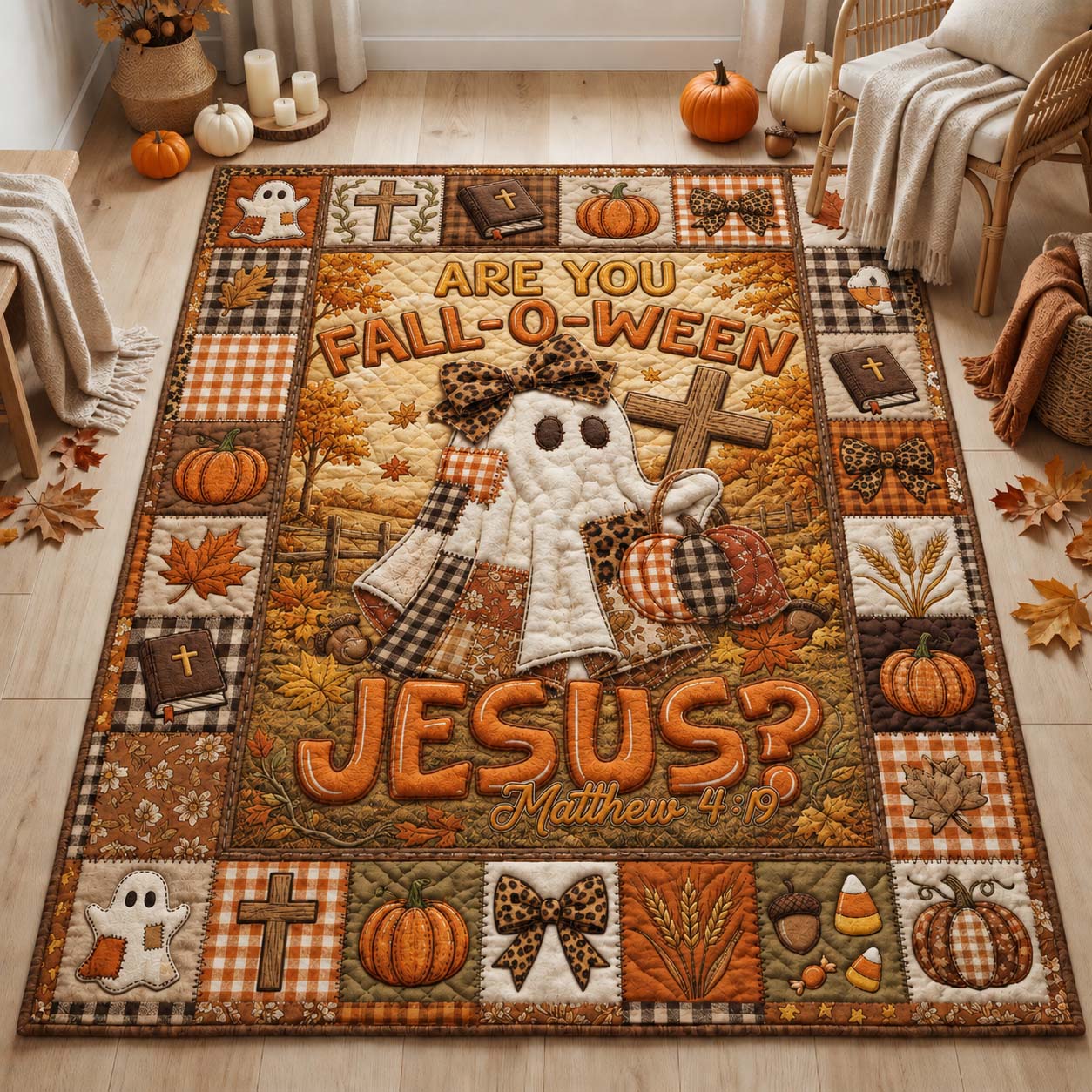 Falloween With Jesus Area Rug GDTONTD837