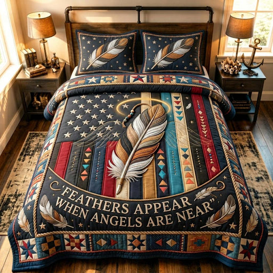 Angels Are Near 3-Piece Quilted Bedding Set GDTONTD866