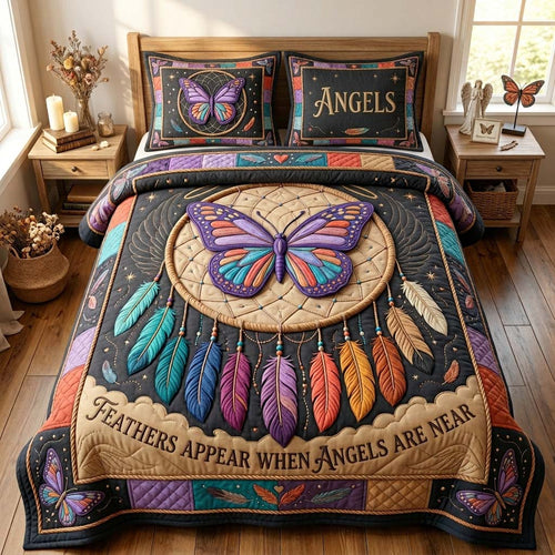 Butterfly Angel Dream 3-Piece Quilted Bedding Set GDTONTD869